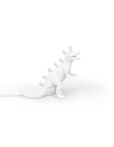 Lampe à poser Jurassic Lamp Rex en forme de Tyrannosaurus en résine blanc par Seletti