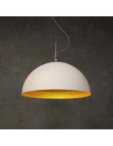 Suspension contemporaine Mezza luna Ø70cm Blanc moderne 