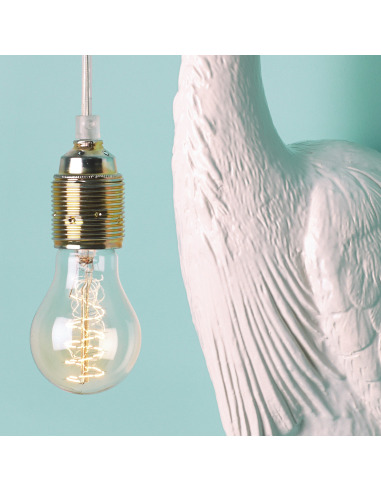 Universal - Lampe murale oiseau italienne moderne résine blanche