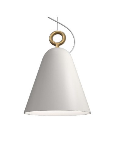 Suspension Bella dimmable base en métal avec abat-jour en forme de cloche au design contemporain par Herstal