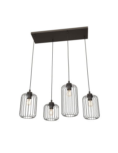 Suspension Vander 4BL noir en métal au design contemporain par Emibig