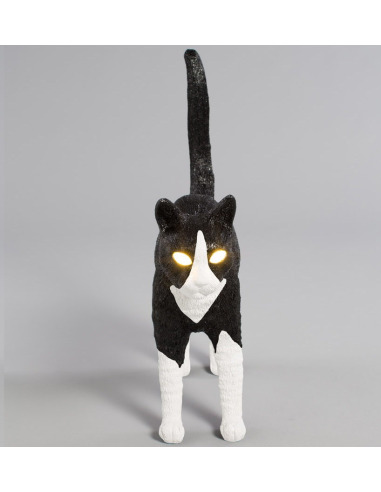 Lampe à Poser Felix Noir Et Blanc En Résine En Forme De Chat Par Studio Job X Seletti