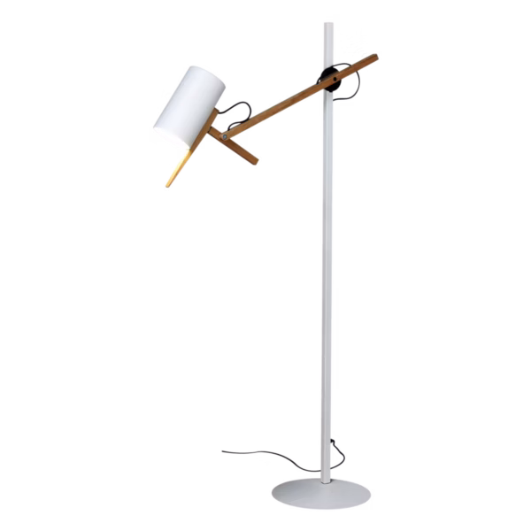 Lampadaire Liseuse Scantling avec double bras articulé en bois par Mathias Hahn – Marset