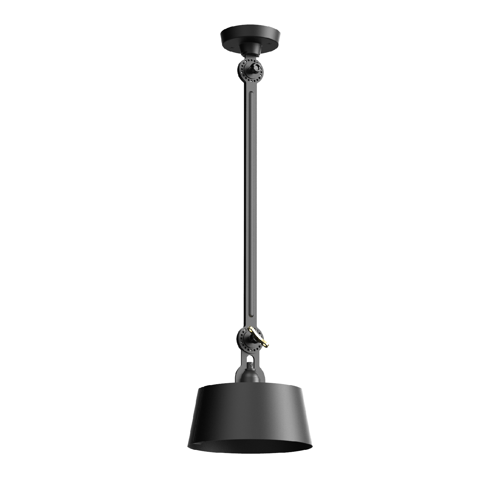 Plafonnier Bolt Centre avec un bras articulé au design industriel par Anton de Groof X Tonone