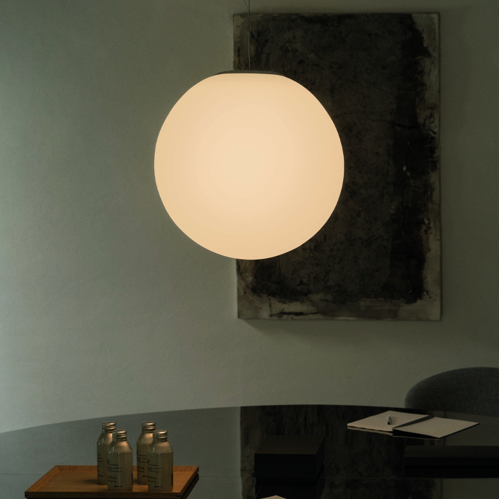 Suspension Mapa Globe en Verre Opalin Blanc par Ideal Lux Suspension Mapa Globe en Verre Opalin Blanc par Ideal Lux – Image 4