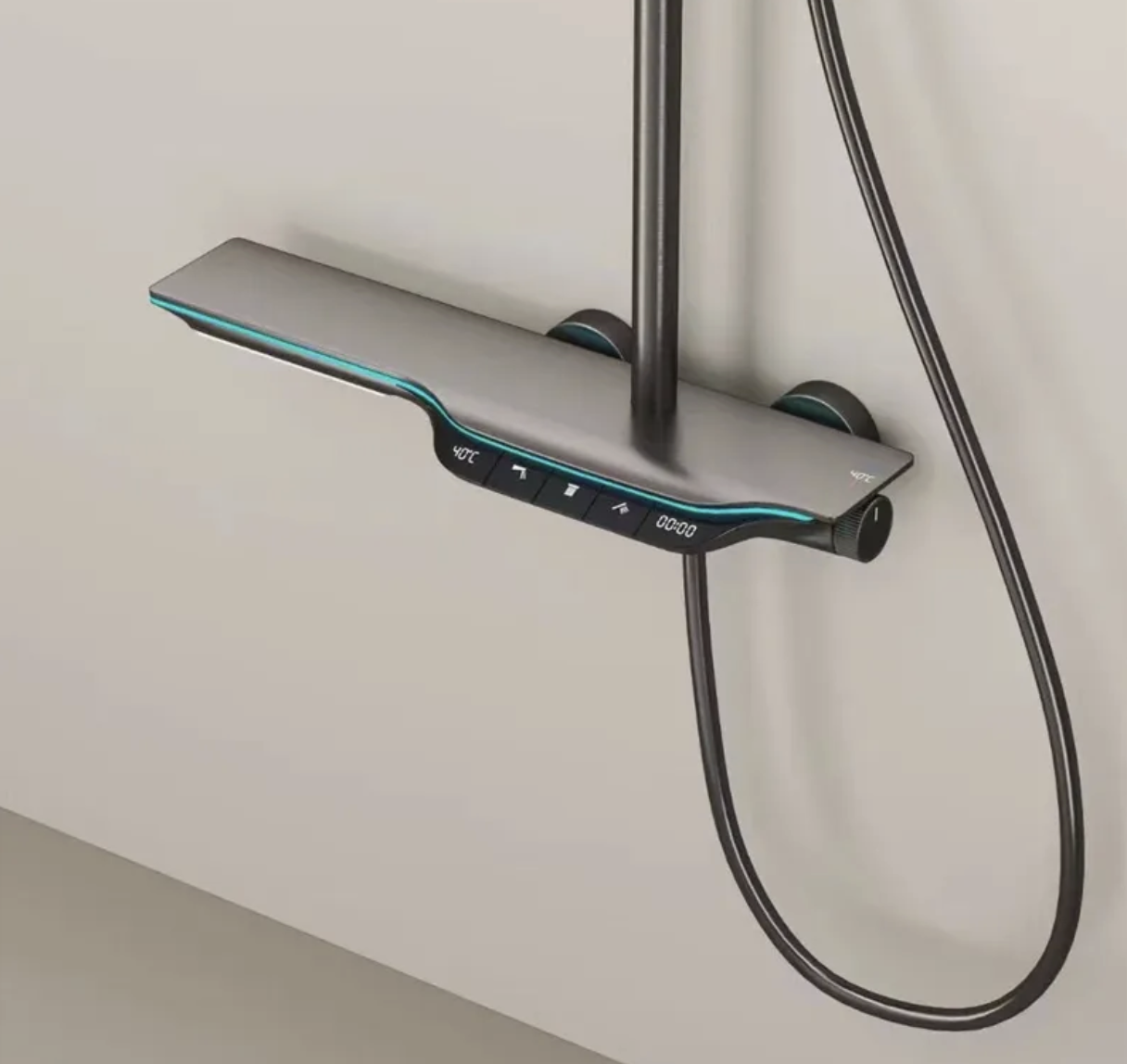 Colonne de douche Alicia thermostatique à affichage LED avec tablettes et 3 modes de sortie d'eau par Pavao Studio Colonne de douche Alicia thermostatique à affichage LED avec tablettes et 3 modes de sortie d'eau par Pavao Studio – Image 4