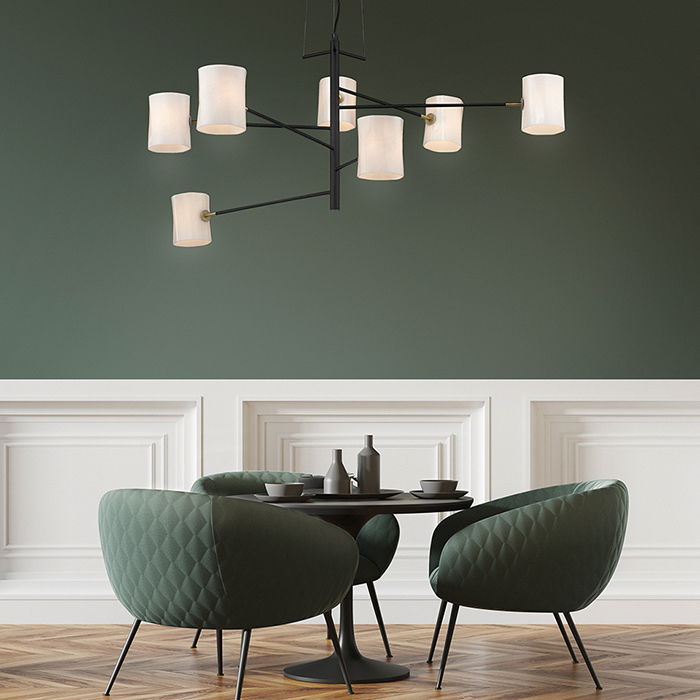 Luminaires design pour grande hauteur sous plafond | Otoko.fr Lustre Large en acier et verre soufflé par Seyvaa