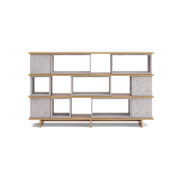 Bibliothèque Modulaire Dice 15 - Béton et Chêne Design