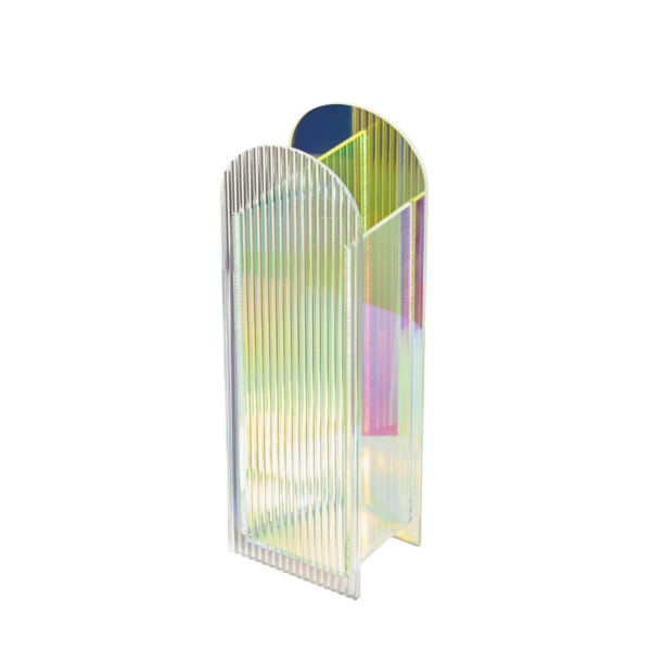 Vase acrylique Iridescent Arche au Design Bohème & Reflets Lumineux Pavao Studio