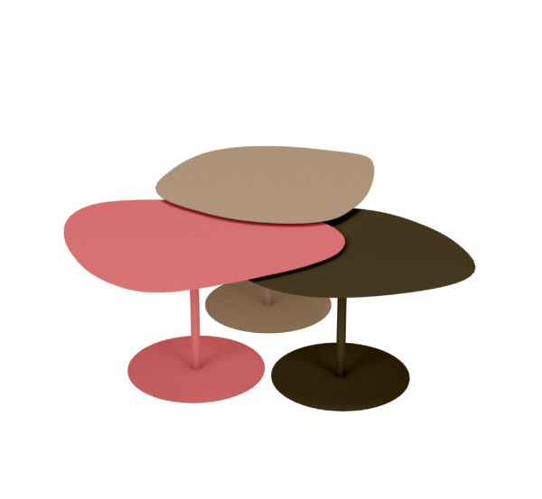 Tables basses gigognes Galet par Luc Jozancy x Matière Grise_ROSE