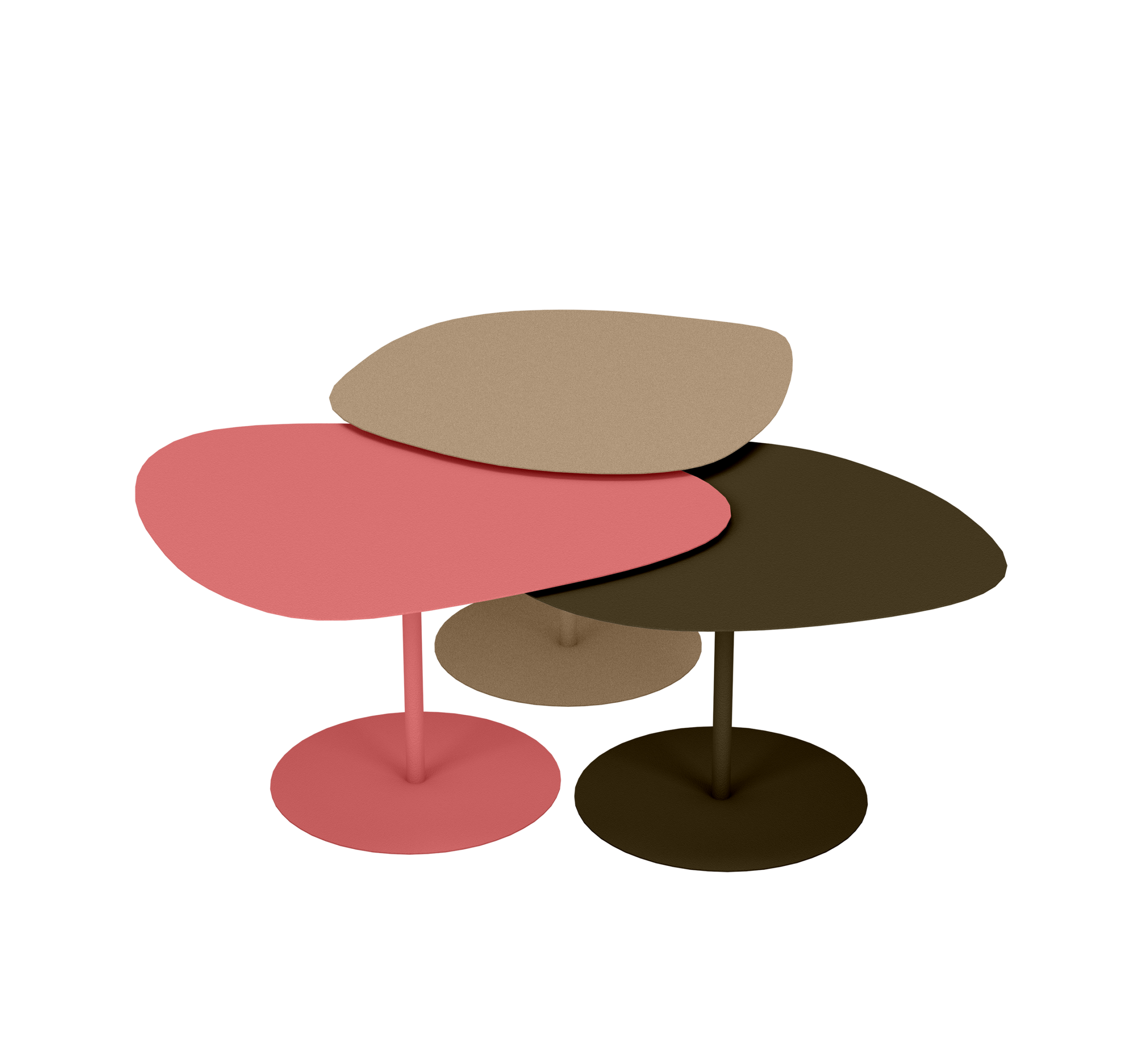 Tables basses gigognes Galet par Luc Jozancy x Matière Grise_ROSE