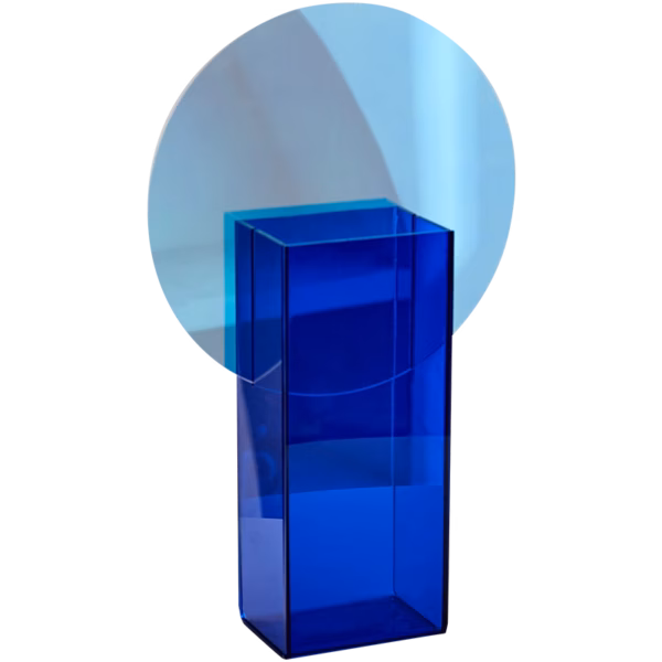 Vase Acrylique Bleu Cobalt et Bleu ciel | Design Rétro Géométrique Pavao Studio