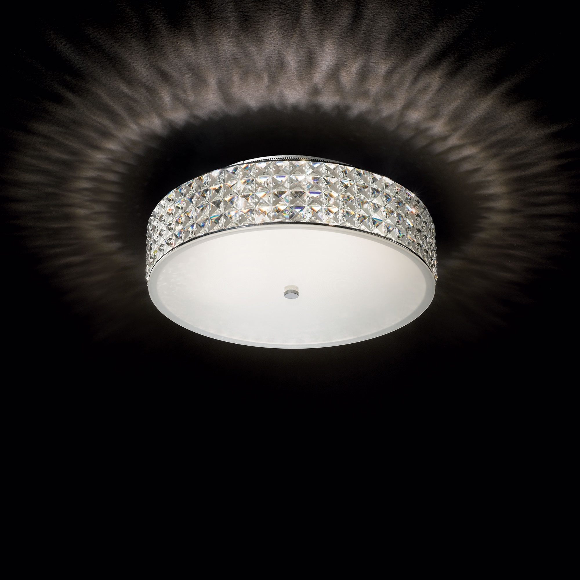 Plafonnier Roma design glamour avec bandeau cristal par Ideal Lux Plafonnier Roma design glamour avec bandeau cristal par Ideal Lux – Image 3