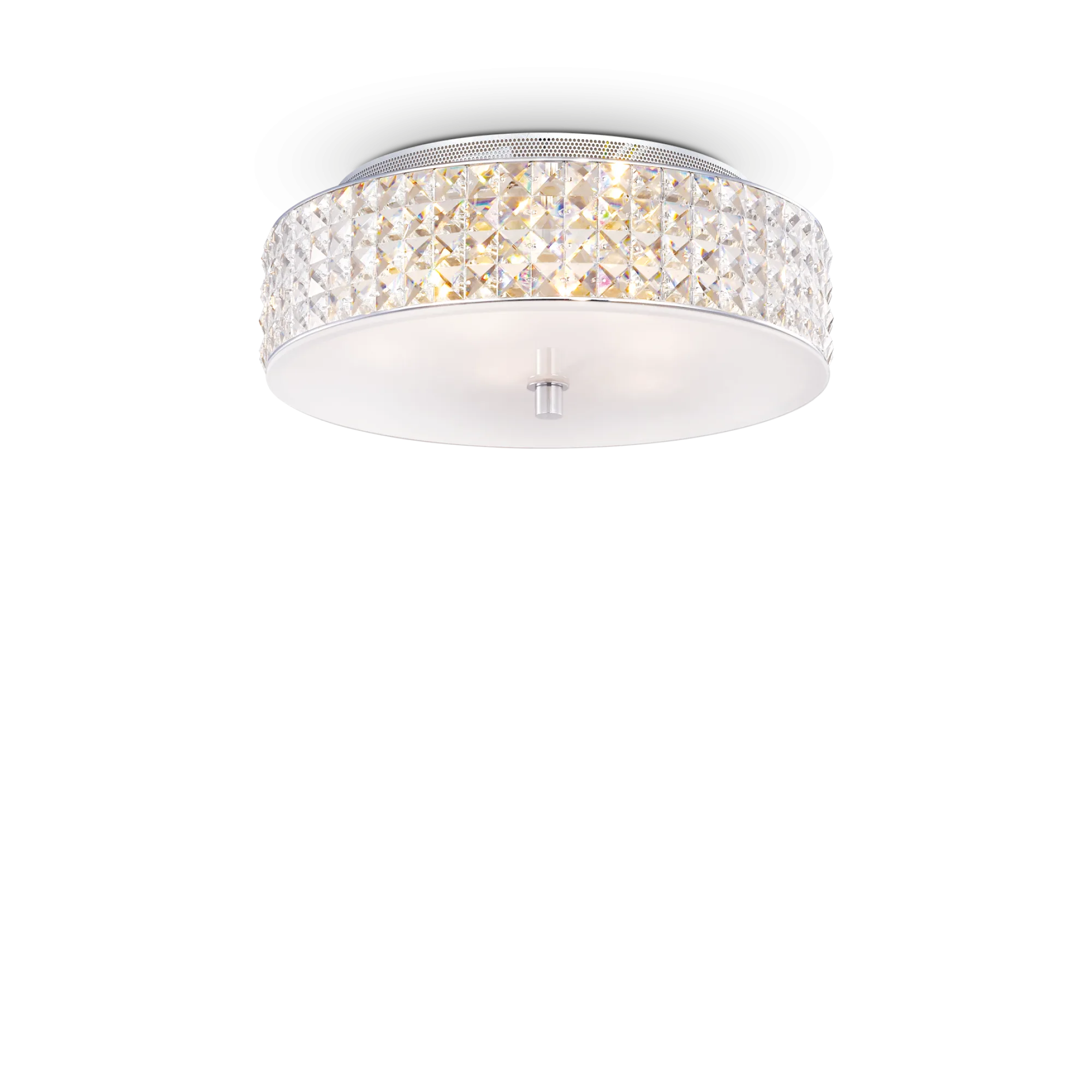 Plafonnier Roma design glamour avec bandeau cristal par Ideal Lux