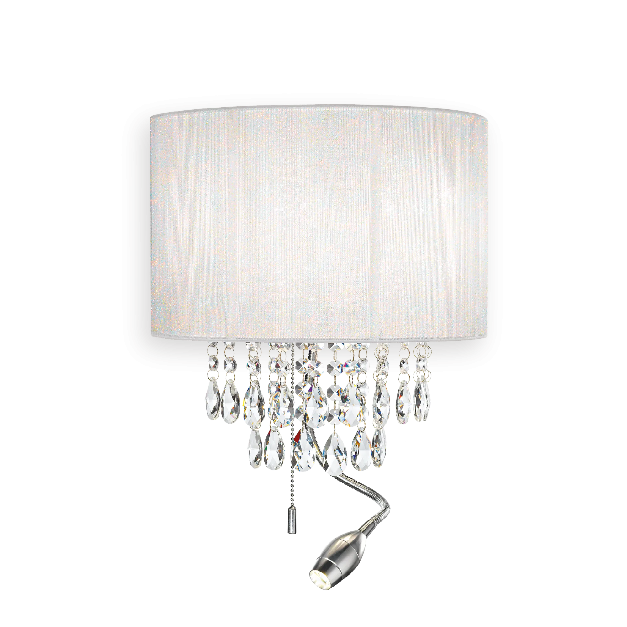 Applique Murale Opera avec Abat-jour et Pampilles en Cristal par Ideal Lux