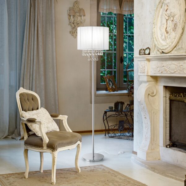 Lampadaire Opera Style Glamour avec Abat-jour Cylindrique par Ideal Lux – vue 2