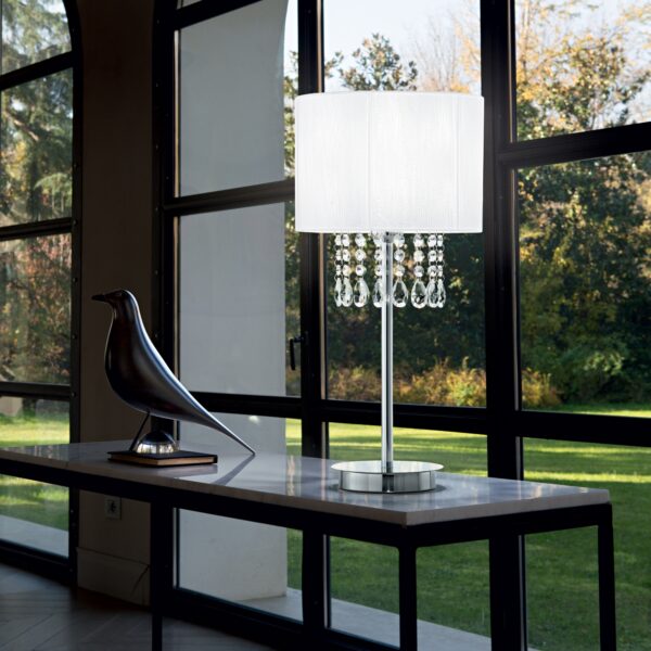 Lampe à poser Opera élégante avec pampilles en cristal par Ideal Lux