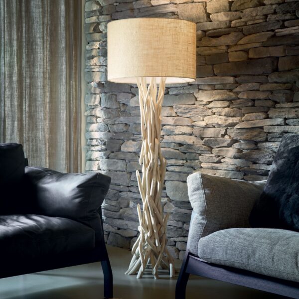 Lampadaire Driftwood en Bois Naturel Décoratif par Ideal Lux – vue 2
