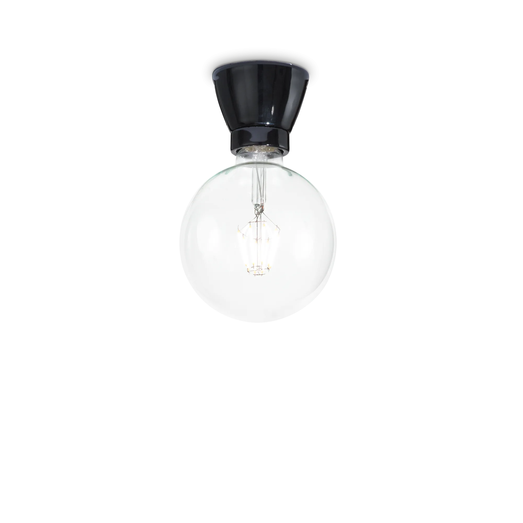 Plafonnier Winery douille décorative en céramique à ampoule apparente par Ideal Lux