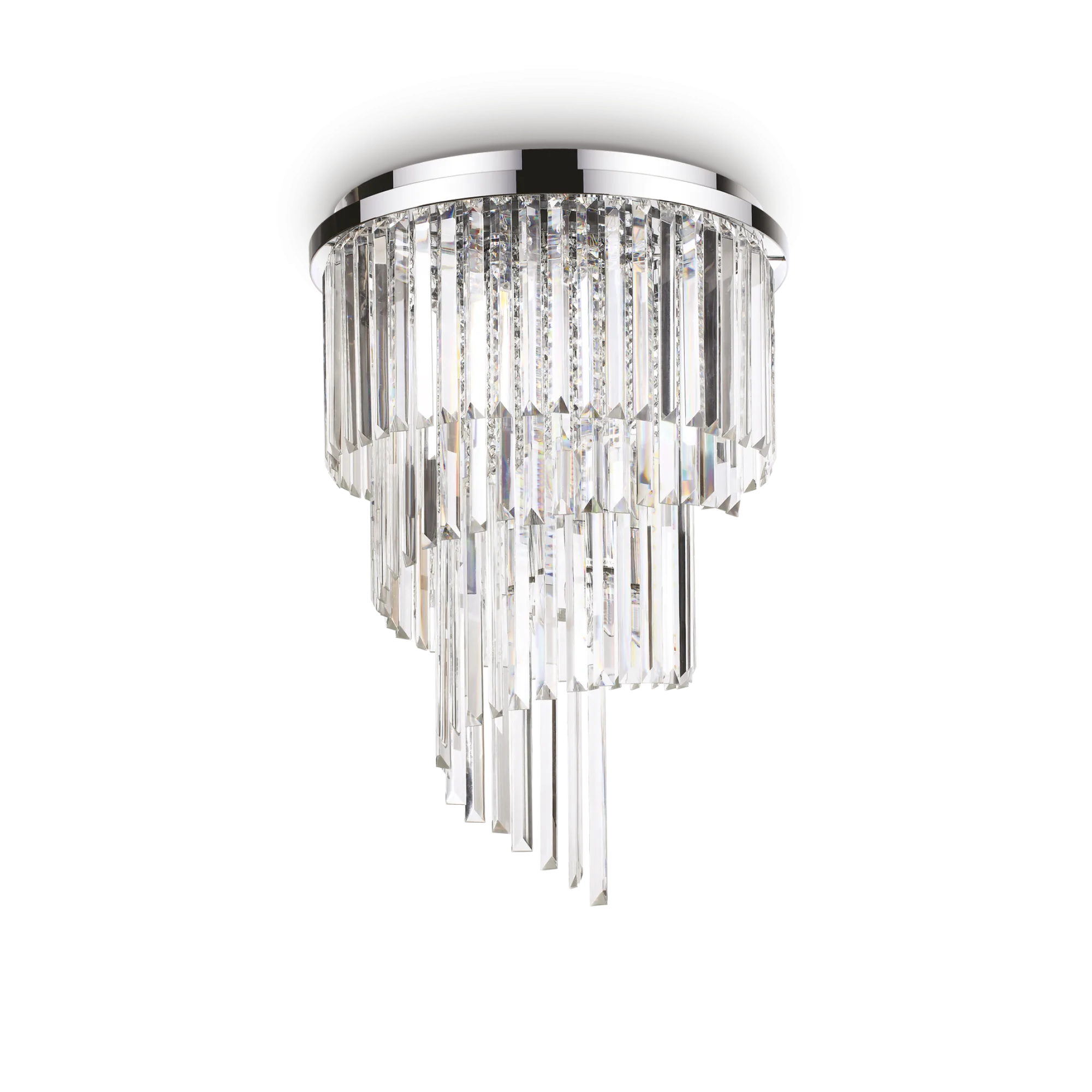 Plafonnier Carlton cascade de cristaux biseautés par Ideal Lux Plafonnier Carlton cascade de cristaux biseautés par Ideal Lux – Image 3