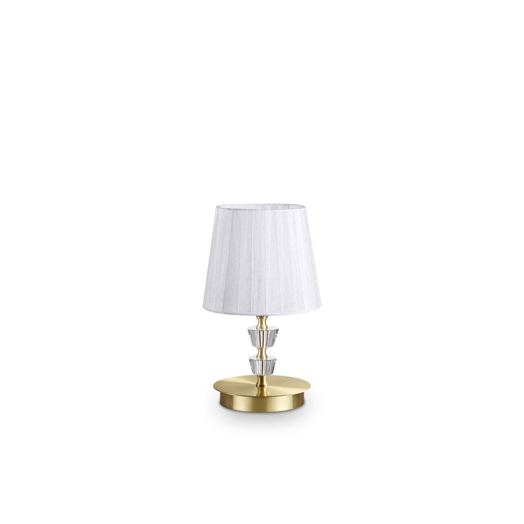 Lampe à poser Pegaso avec Cristal et Abat-jour Tissu Organdi par Ideal Lux