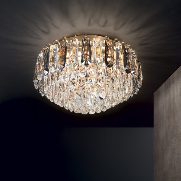 Plafonnier Magnolia Or et Cristal par Ideal Lux – vue 2