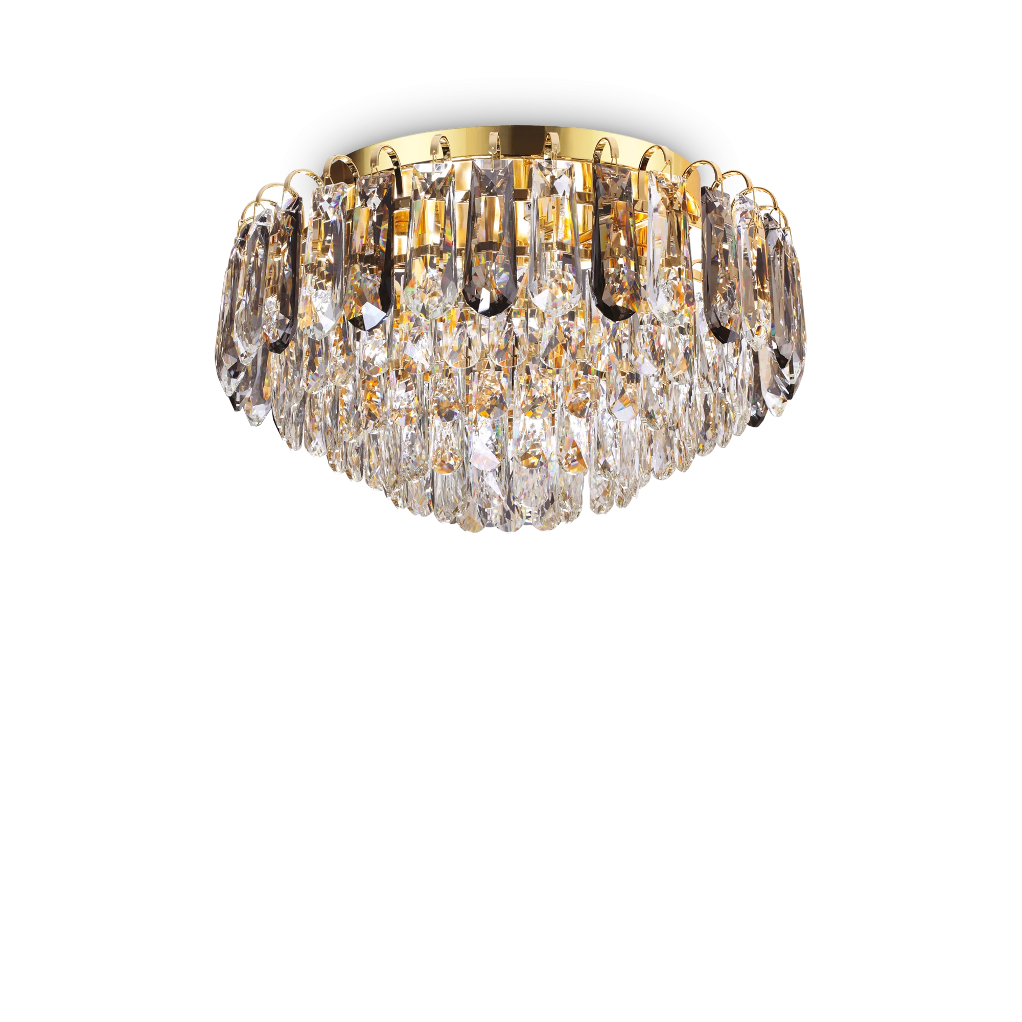Plafonnier Magnolia Or et Cristal par Ideal Lux