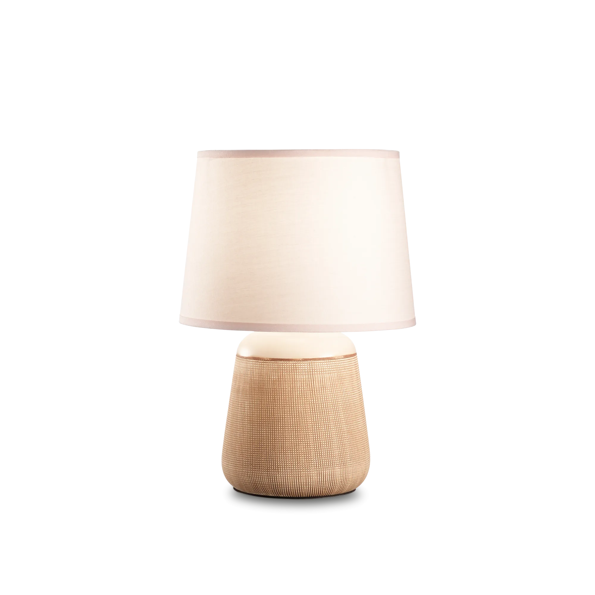 Lampe à poser Kali en céramique texturée avec abat-jour tissu par Ideal Lux Lampe à poser Kali en céramique texturée avec abat-jour tissu par Ideal Lux – Image 4