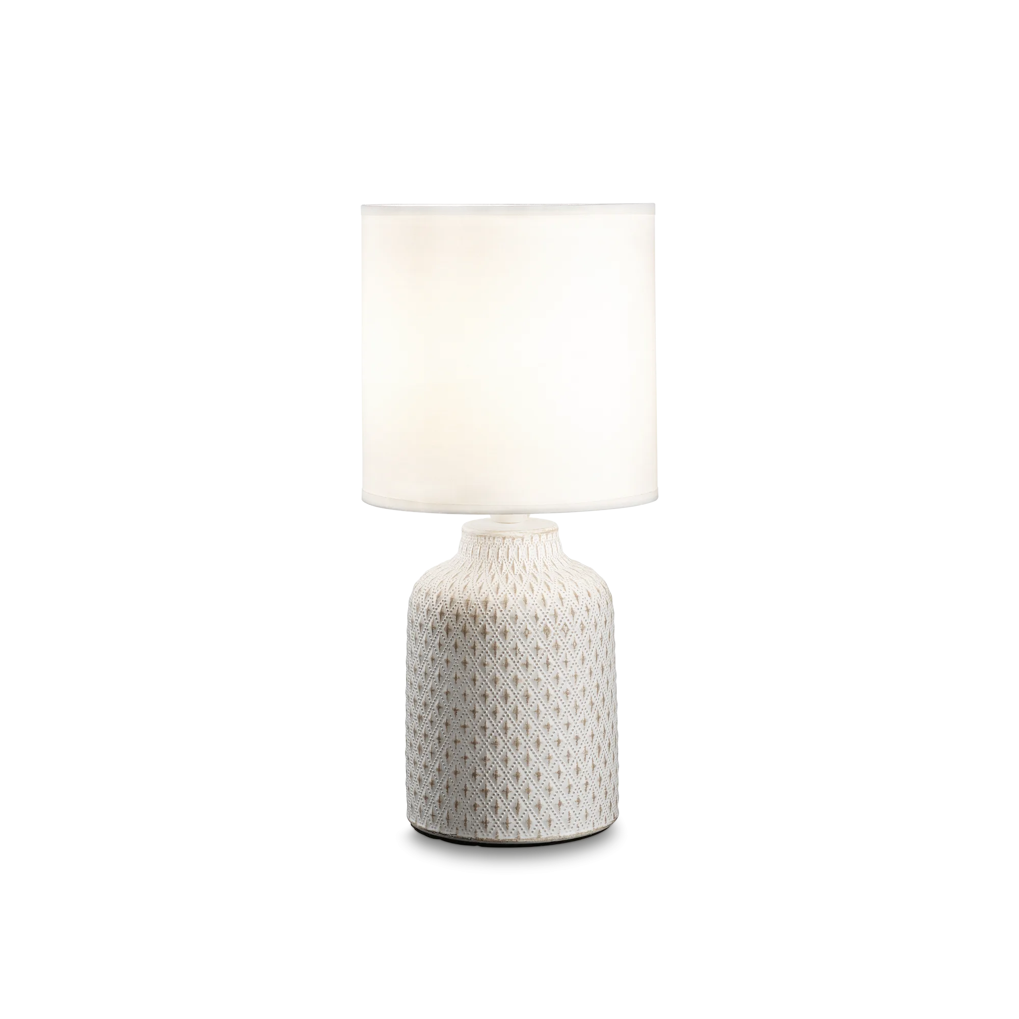 Lampe à poser Kali en céramique texturée avec abat-jour tissu par Ideal Lux Lampe à poser Kali en céramique texturée avec abat-jour tissu par Ideal Lux – Image 5