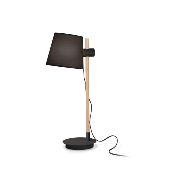 Lampe à poser Axel en Bois Naturel avec Abat-jour Réglable par Ideal Lux