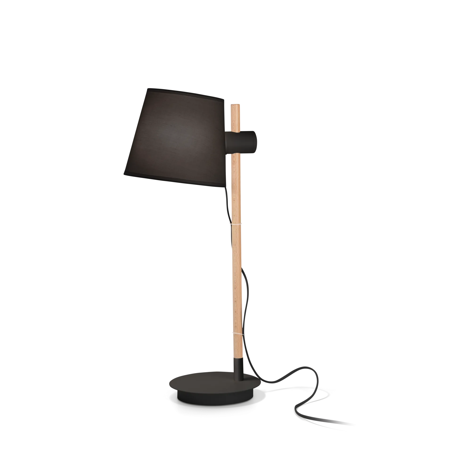 Lampe à poser Axel en Bois Naturel avec Abat-jour Réglable par Ideal Lux