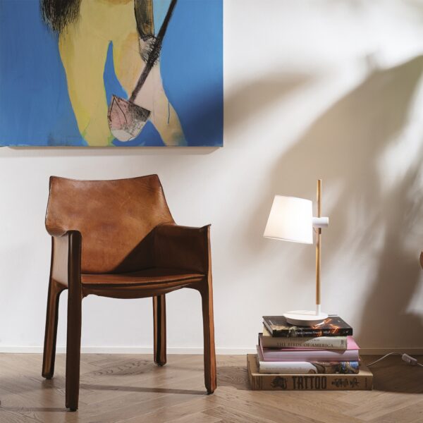 Lampe à poser Axel en Bois Naturel avec Abat-jour Réglable par Ideal Lux – vue 2