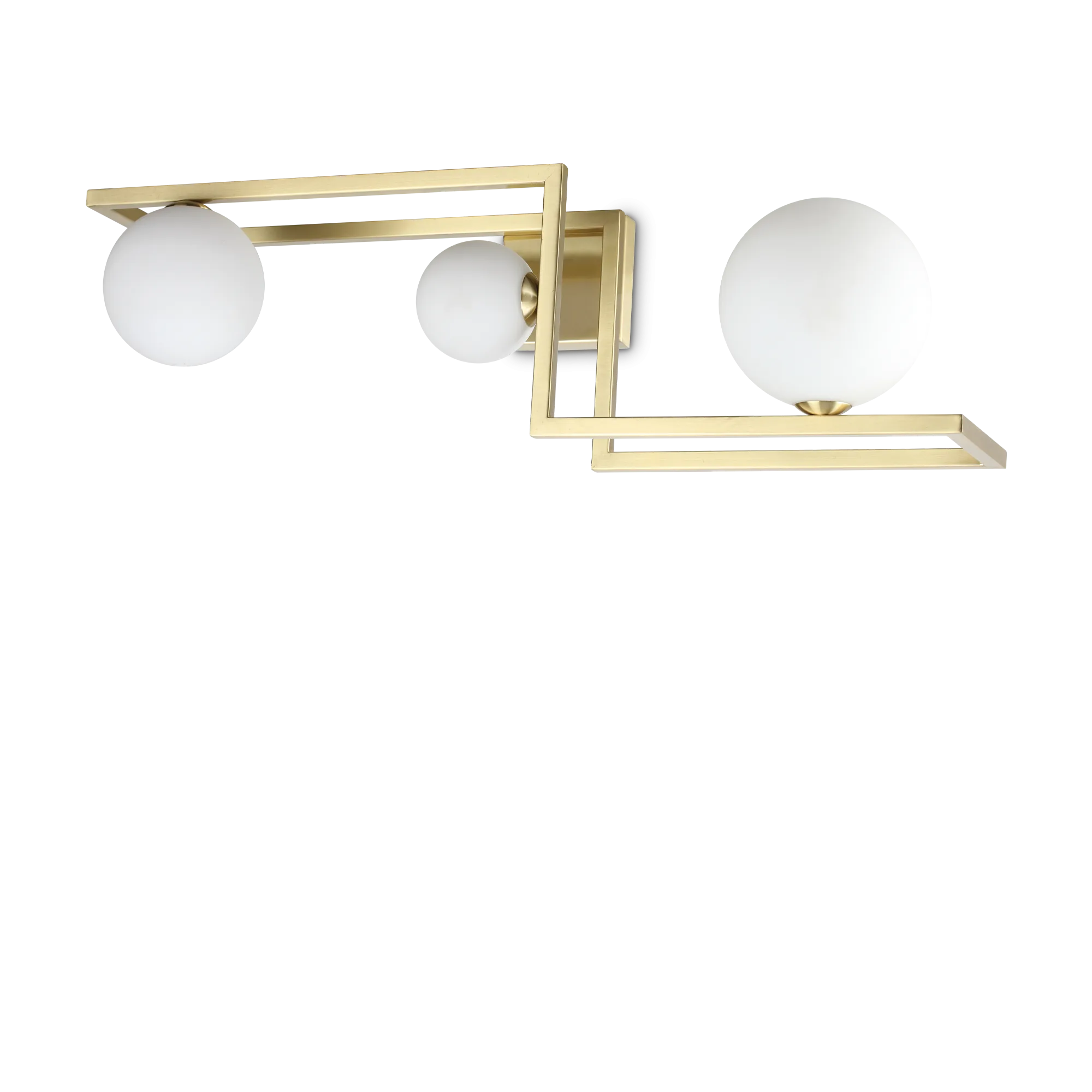 Plafonnier Angolo moderne à structure angulaire en métal et verre opalin par Ideal Lux Plafonnier Angolo moderne à structure angulaire en métal et verre opalin par Ideal Lux – Image 3