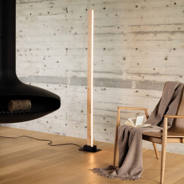 Lampadaire Craft LED en bois naturel avec variateur par Ideal Lux – vue 2