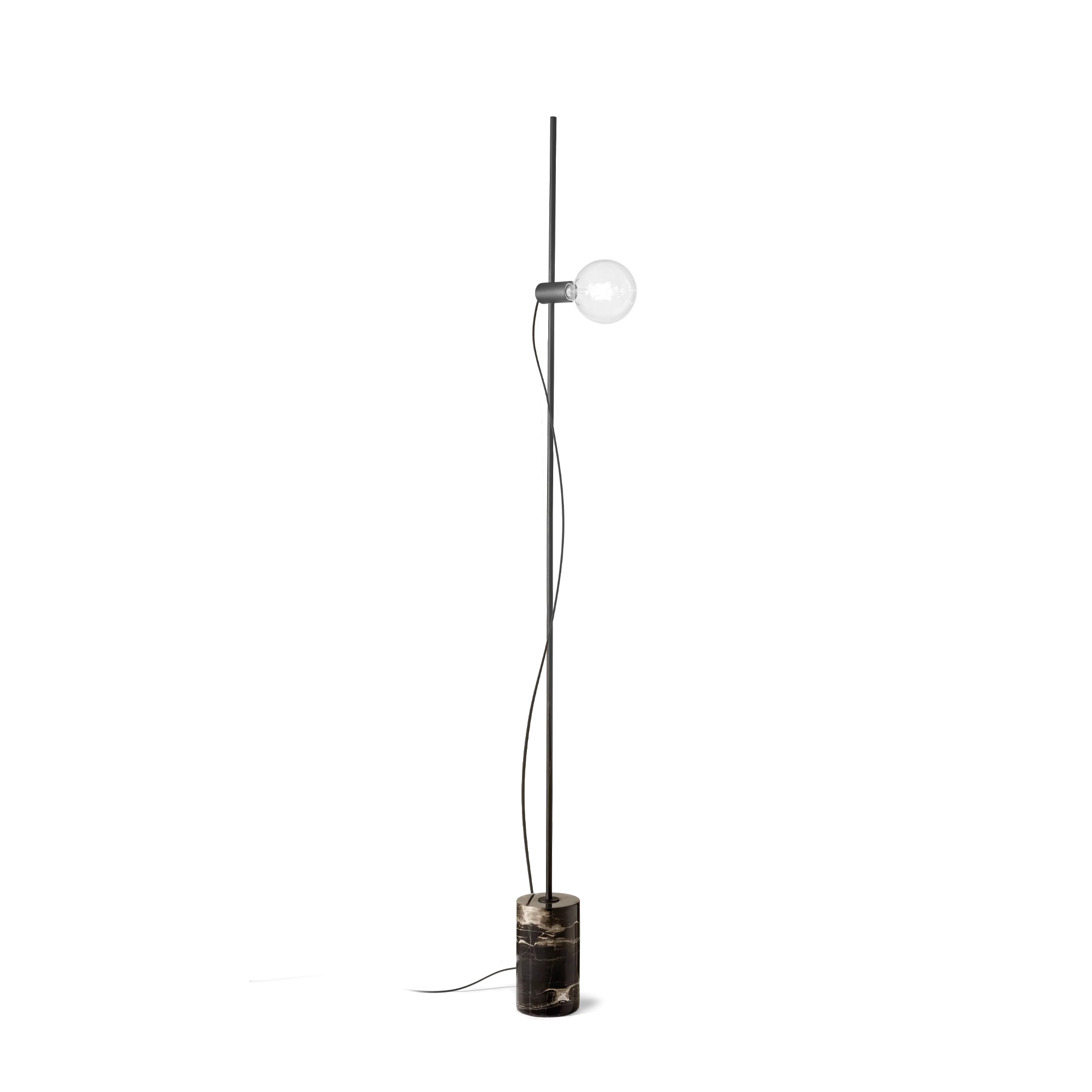 Lampadaire Eva en Marbre Noir avec Globe Apparent par Ideal Lux