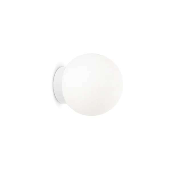 Applique murale Mapa globe en verre soufflé blanc par Ideal Lux