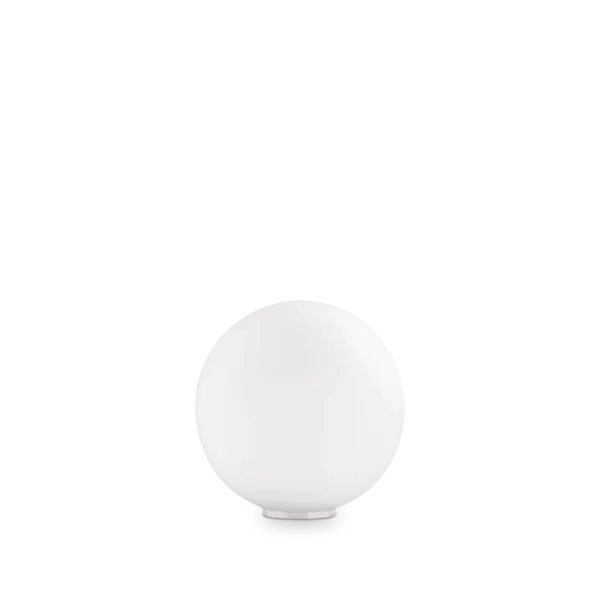 Lampe à poser Mapa sphère en verre opalin blanc par Ideal Lux