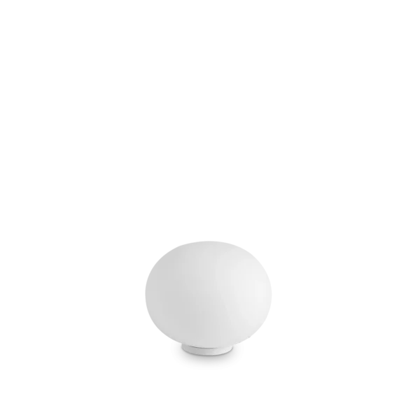 Lampe à poser Smarties style Champignon en verre dépoli blanc