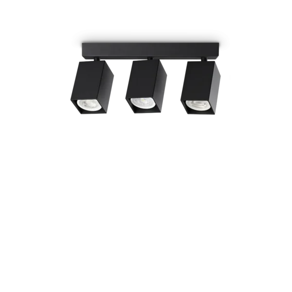 Plafonnier Dynamite Spot Carré Orientable avec base linéaire par Ideal Lux