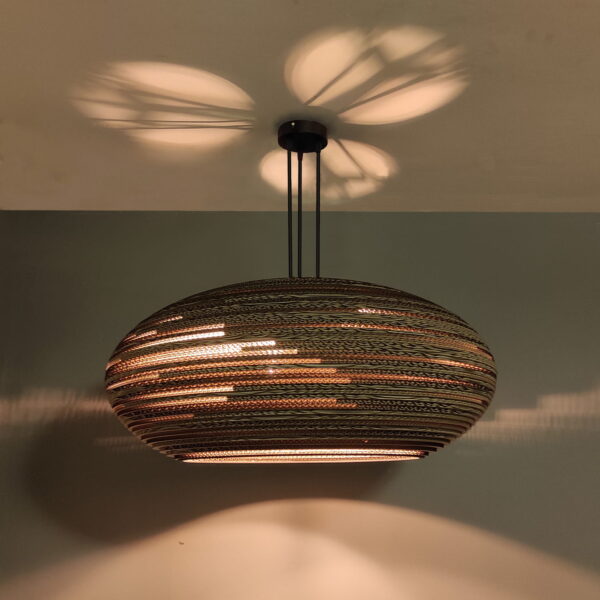 Lampe papier et carton : suspensions et luminaires Suspension Stone – Lampes Ovales Éco‑Design en Carton par SOOA Design – vue 2