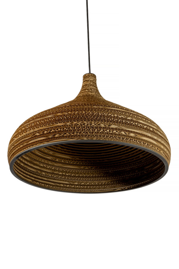 Lampe papier et carton : suspensions et luminaires Suspension en carton lumineuse CONE de SOOA Design, carton recyclé et détails en bois, design minimaliste écologique