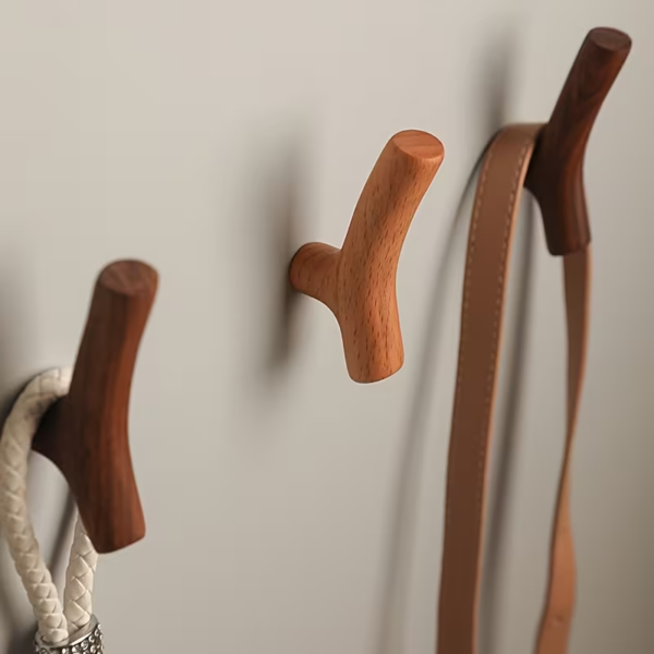 Patère murale Woody 20 — morceau de bois brut au naturel – vue 2