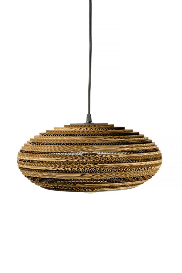 Lampe papier et carton : suspensions et luminaires Suspension Stone – Lampes Ovales Éco‑Design en Carton par SOOA Design