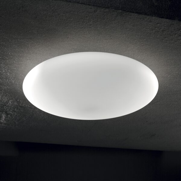 Plafonnier Smarties Ovale en Verre Blanc par Ideal Lux – vue 2