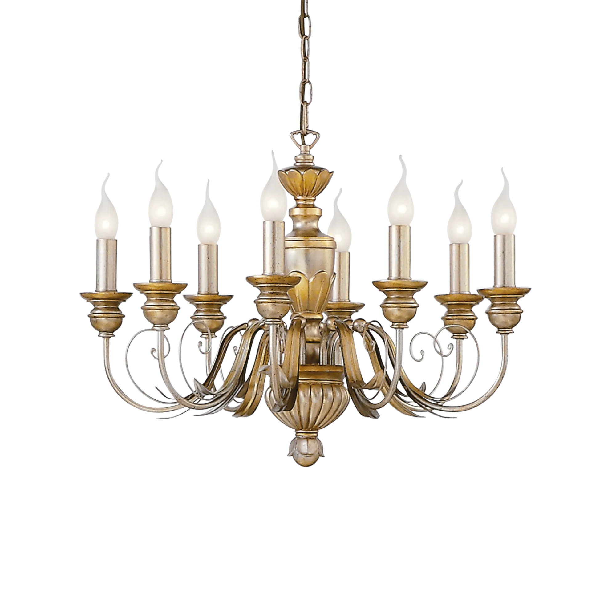 Suspension Firenze lustre chandelier blanc et or par Ideal Lux Suspension Firenze lustre chandelier blanc et or par Ideal Lux – Image 3