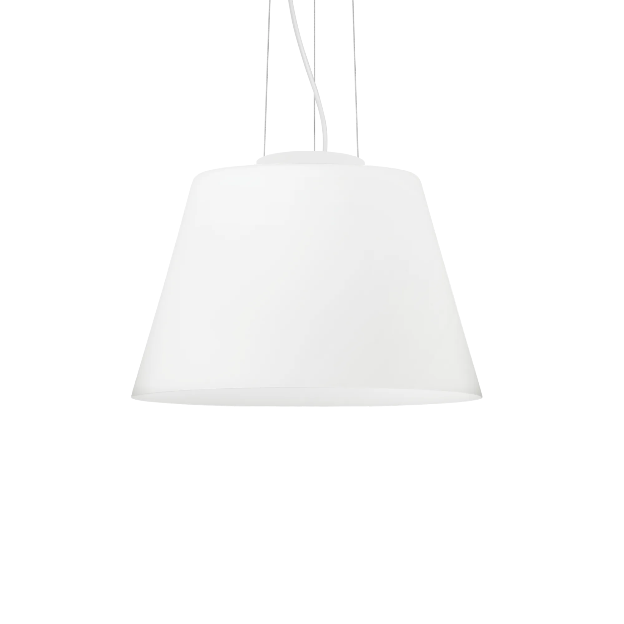 Suspension Cylinder abat-jour en verre blanc par Ideal Lux