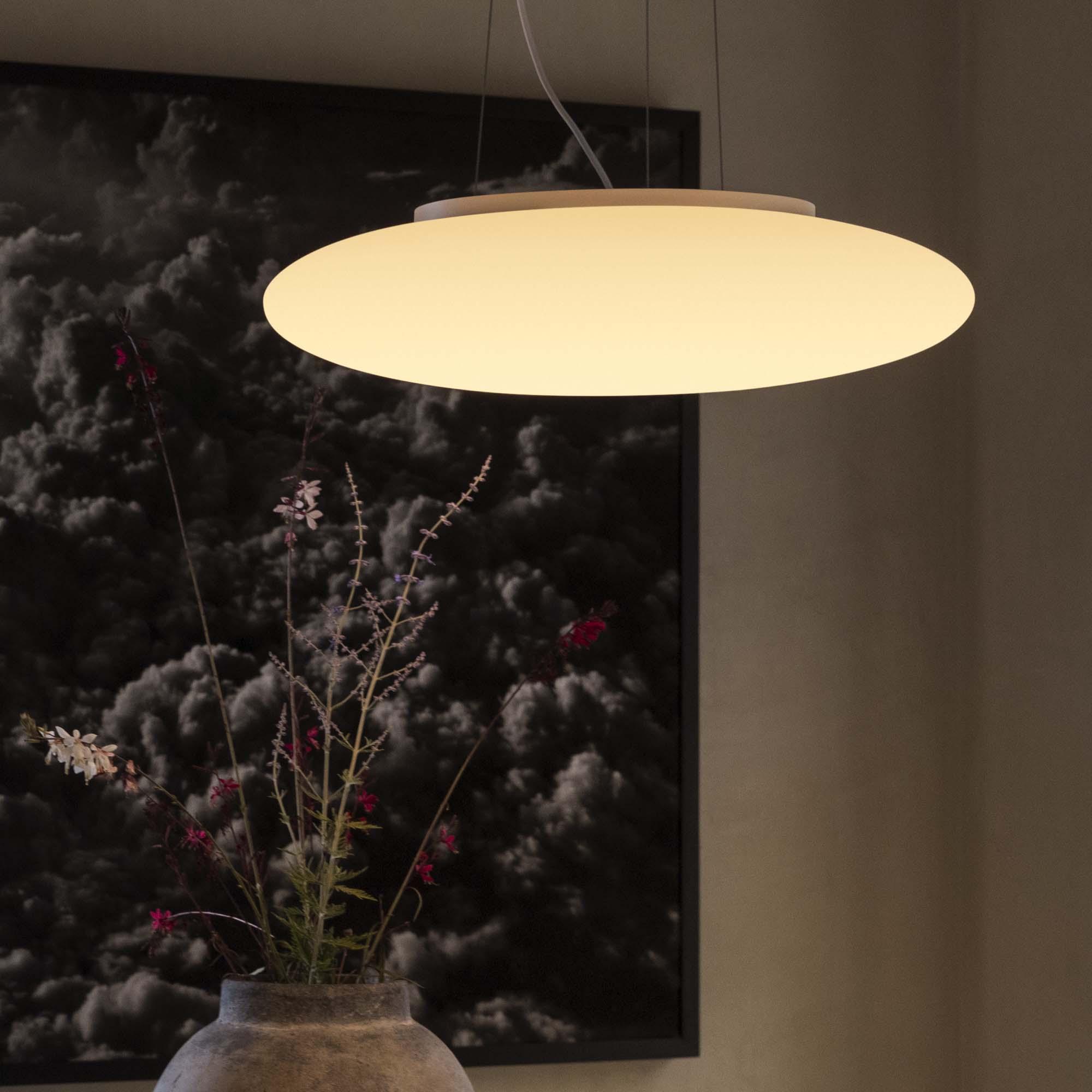 Suspension Smarties disque lumineux en verre blanc par Ideal Lux Suspension Smarties disque lumineux en verre blanc par Ideal Lux – Image 5