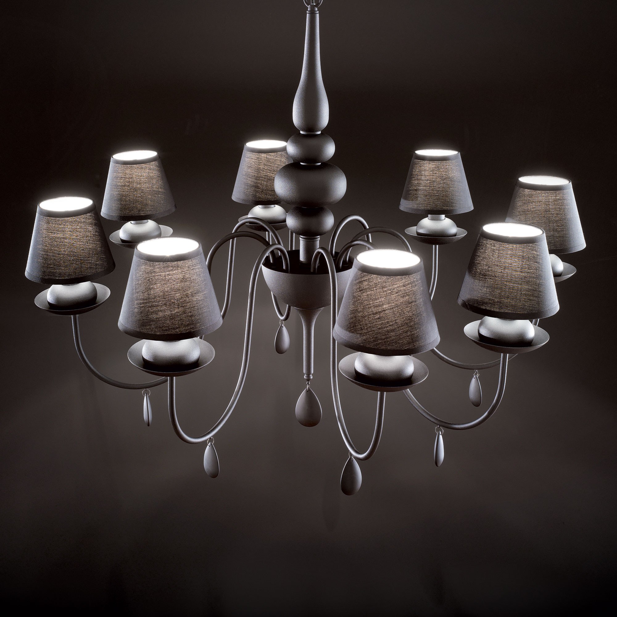 Suspension Blanche Lustre avec Abat-jour en Tissu par Ideal Lux Suspension Blanche Lustre avec Abat-jour en Tissu par Ideal Lux – Image 3