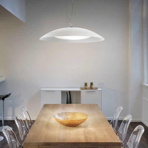 Suspension Lena soucoupe en double verre par Ideal Lux – vue 2
