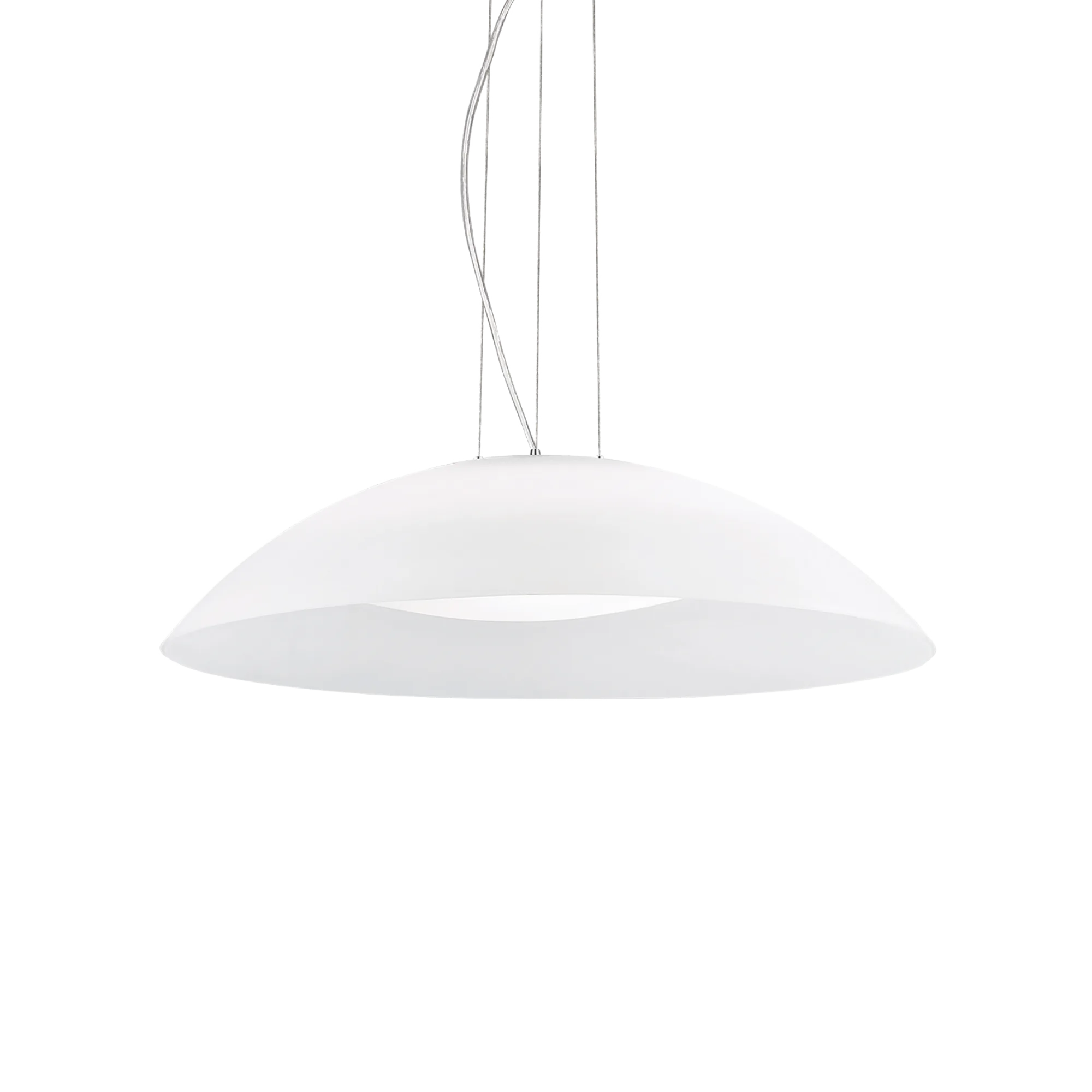 Suspension Lena soucoupe en double verre par Ideal Lux